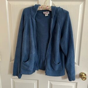 Vintage Harrah’s zip up hooded sweater blue